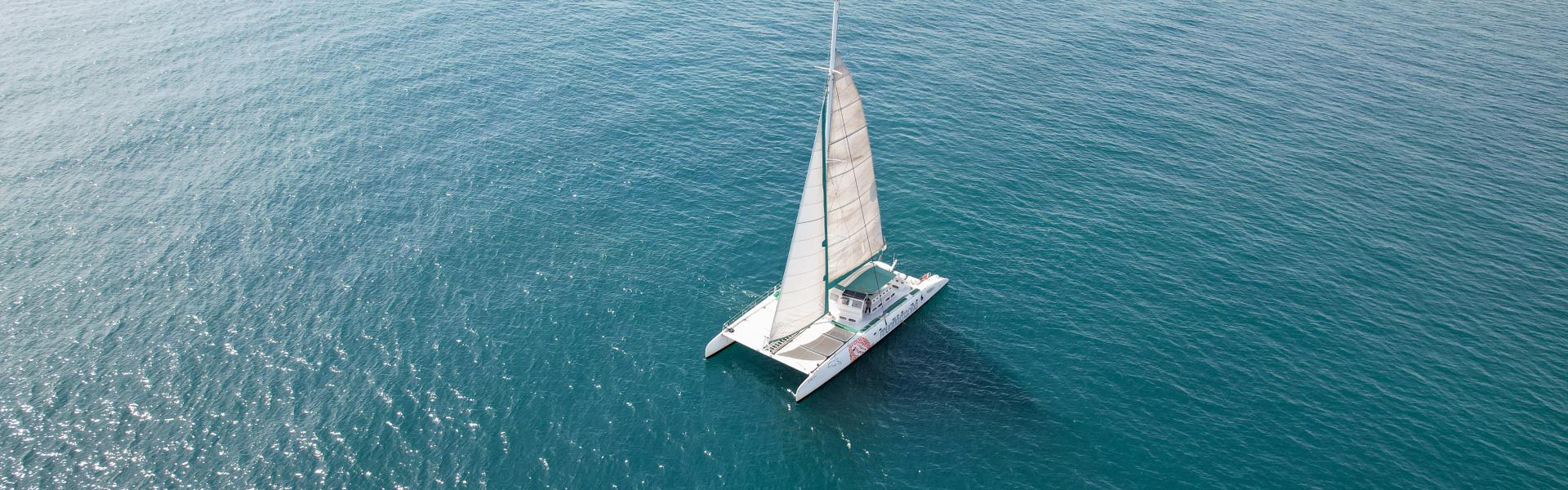 Imagen aérea de la excursión a vela Mundomarino 